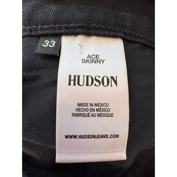 HUDSON JEANS Men's Black Ace Skinny Jeans Size 33x32 - Picture 8 of 8